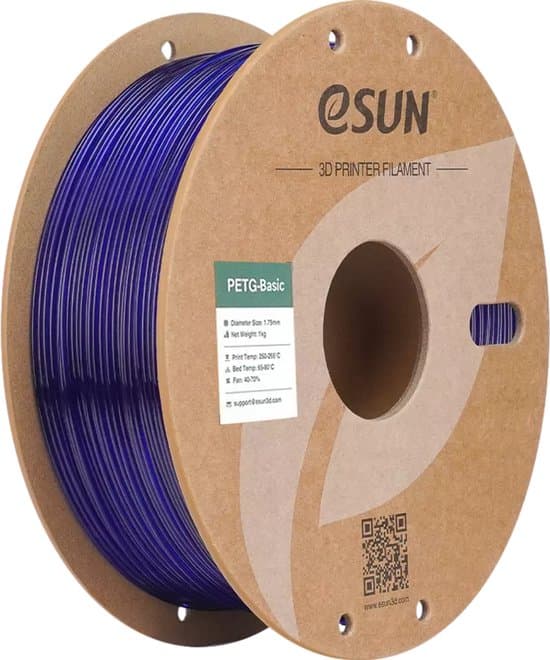 Esun PETG BASIC 3D filament 1,75mm 1kg Transparant Blauw